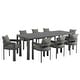 preview thumbnail 12 of 17, Tahoe 9-Piece Outdoor Patio Aluminum Dining Set With Extendable Table by Modway