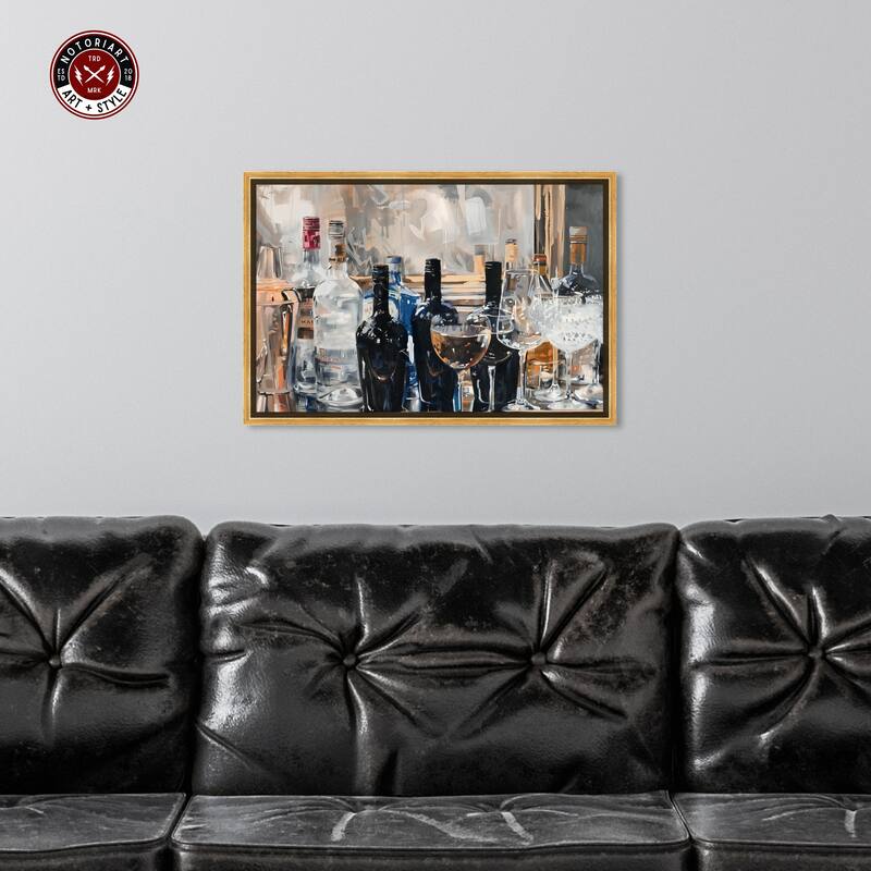 Notoriart Countertop Drinks Framed Bar Cart Art For Men