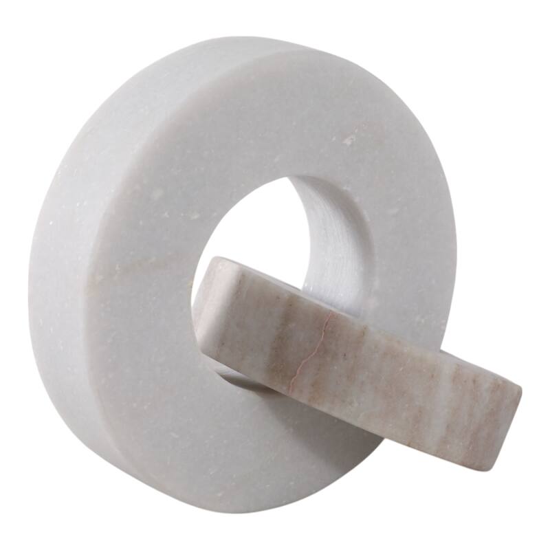 Marble Decorative Object Interlocking Ring Sculpture Modern Statue