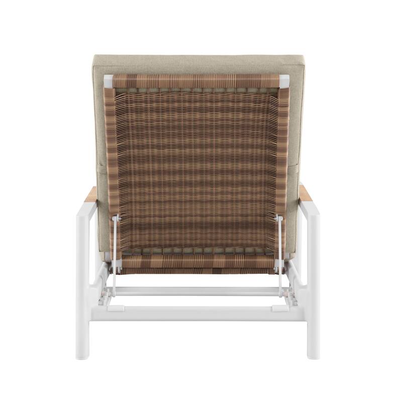Arlo Teak & Wicker Aluminum Dual-Use Outdoor Chaise Lounge (Set of 2)