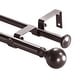 preview thumbnail 8 of 32, Round Ball Designer Double Drapery Adjustable Curtain Rod & Hardware 28"-48" - Oil Rubbed Bronze