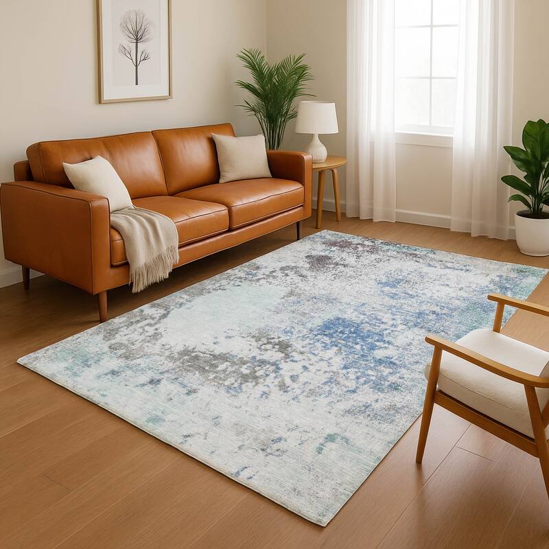 Premium Washable Super Soft Modern Casual Mayfield Rug - Turquoise - 2'6" x 3'10"