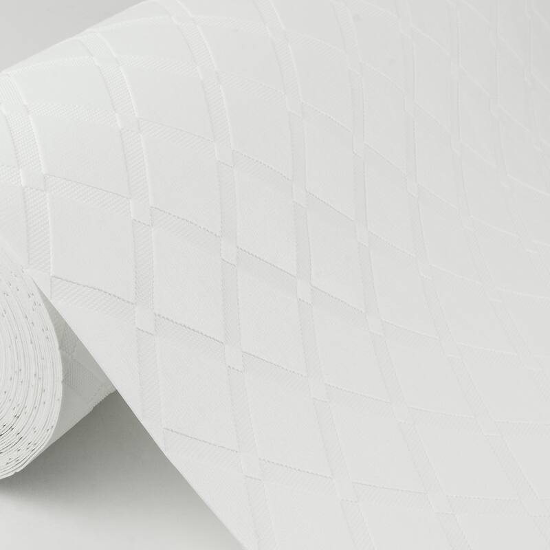 Brewster Armin White Diamond Trellis Paintable Wallpaper - 396in x 20.9in x 0.025in