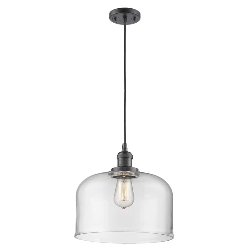Innovations Lighting X-Large Bell Single Light 12" Wide Pendant - Oil Rubbed Bronze / Clear