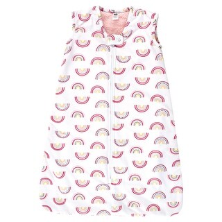 Hudson Baby Infant Girl Plush Faux Fur Sleeping Bag, Wearable Blanket, Modern Rainbow