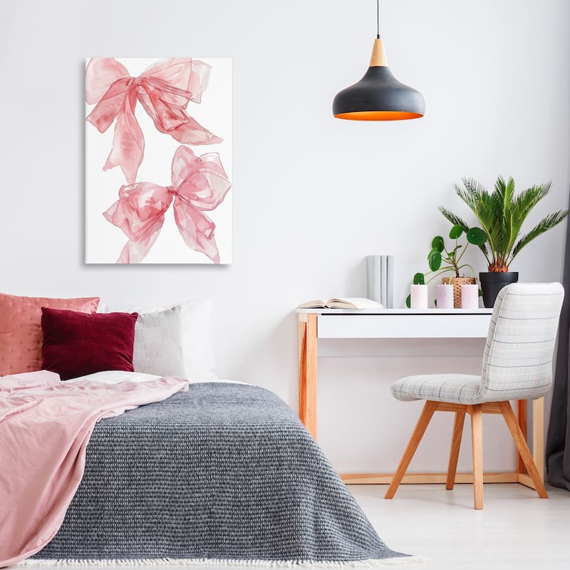 Stupell Sheer Pastel Pink Bows Canvas Wall Art Design By LSR Design Studio