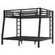 preview thumbnail 6 of 9, Industrial Full XL over Queen Metal Bunk Bed with Ladder and Guardrail for Teens and Adults