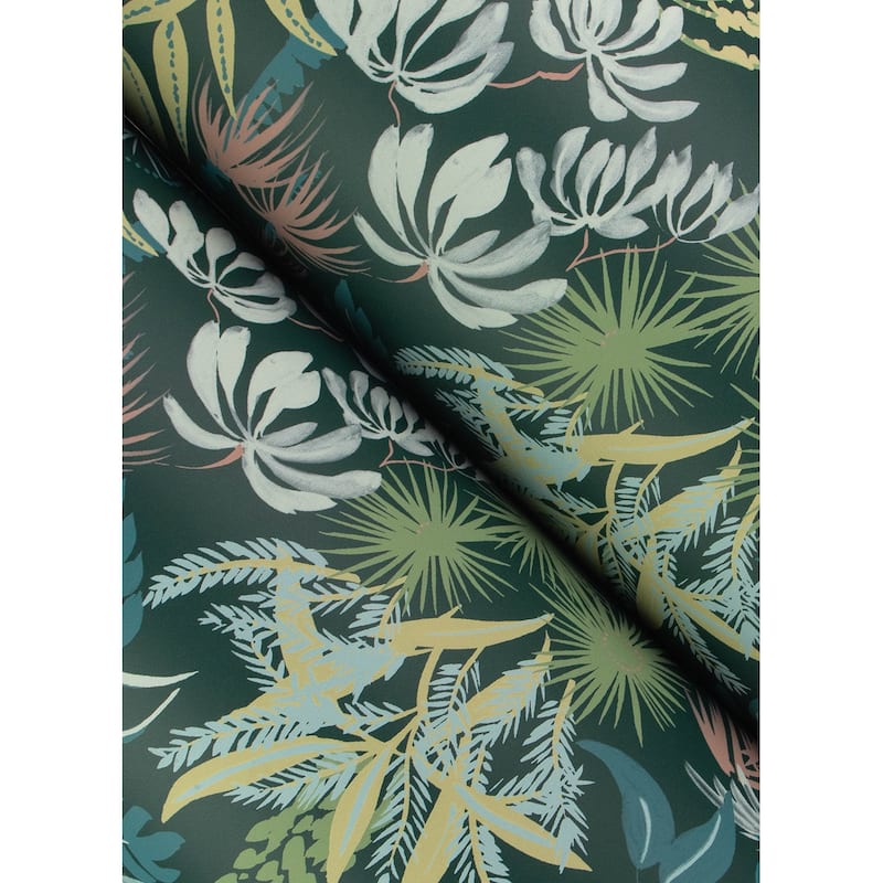 A-Street Prints Everglades Dark Green Botanical Wallpaper