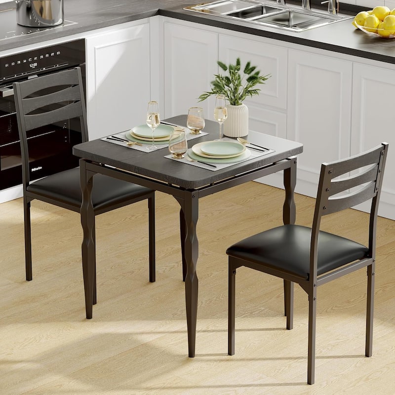 Dining Table Set for 2 with Spiral Table Legs for Small Spaces Kitchen Apartment