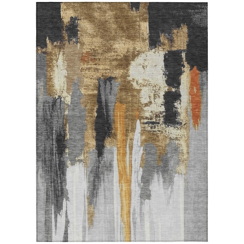 HomeRoots Abstract Transitional Rectangle Outdoor Rug