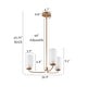 preview thumbnail 24 of 24, LNC Celes Modern 3-Light Wheel Chandelier with Forsted Glass Shade