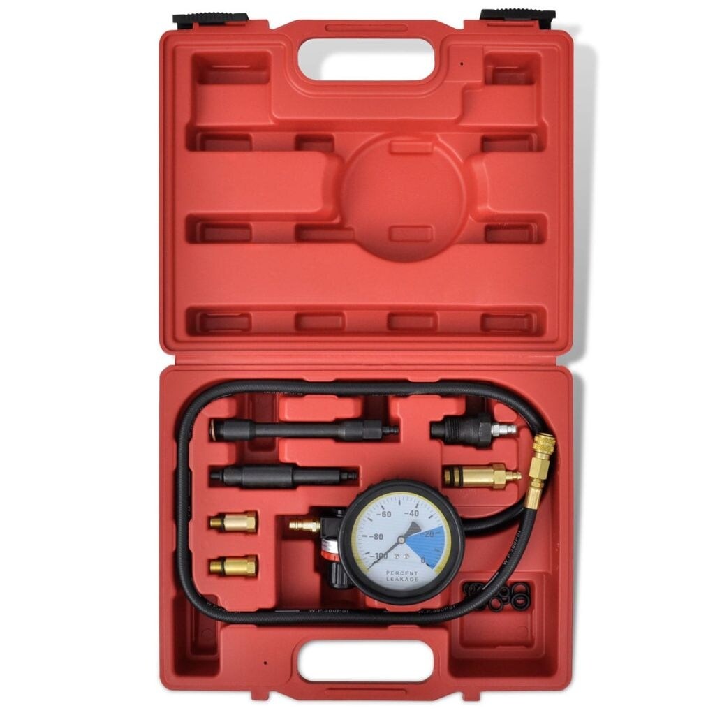 Vidaxl Automotive Diesel Gas Engine Cylinder Compression Leakdown Tester Gauge Tool Kit