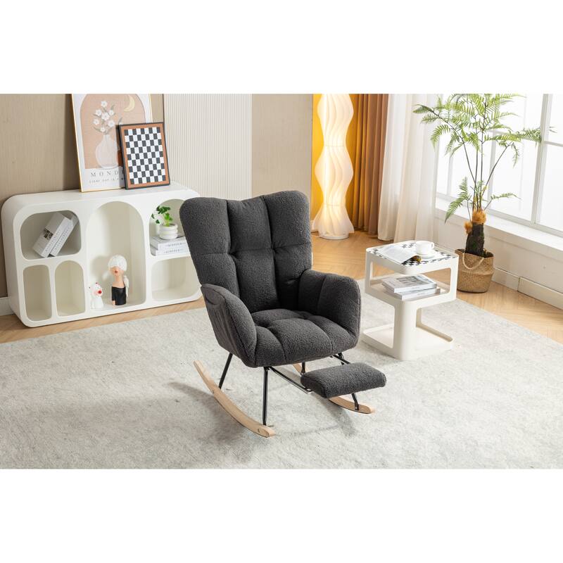Teddy Rocking Chair with Adjustable Footrest