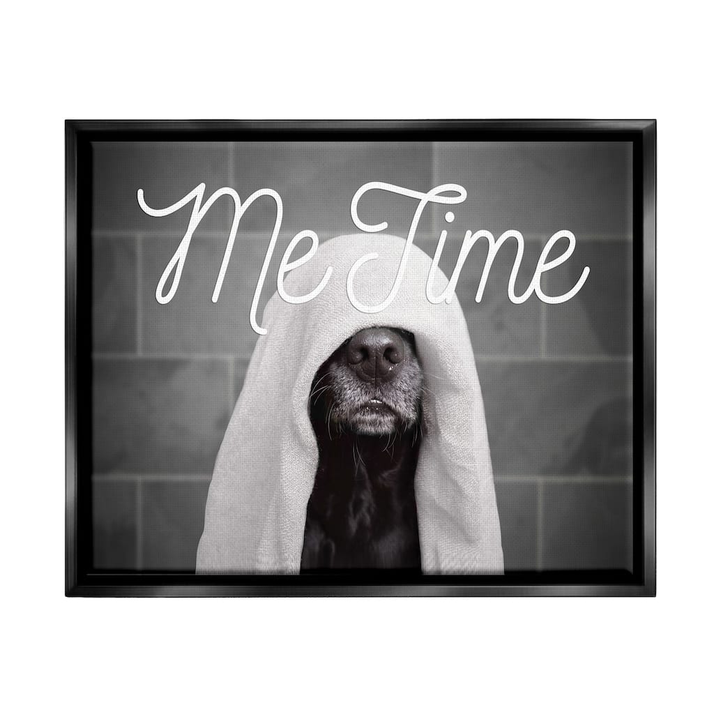 Stupell Me Time Pet Dog Bathroom Portrait Floater Frame - Black
