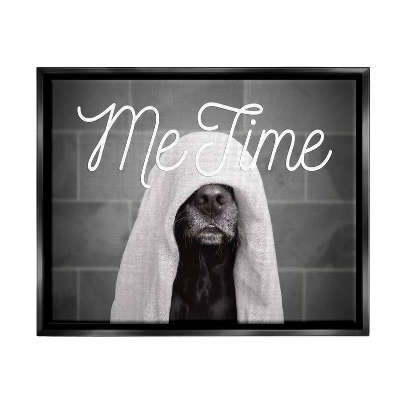 Stupell Me Time Pet Dog Bathroom Portrait Floater Frame - Black