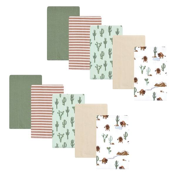 slide 1 of 1, Hudson Baby Boys Cotton Flannel Burp Cloths 10-Pack, Wilderness, One Size - Wilderness 10 Pack - One Size One Size - Wilderness 10 Pack