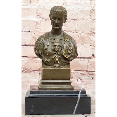 Bronze Bust Of Julius Caesar Roman Clical Sculpture Home Decor