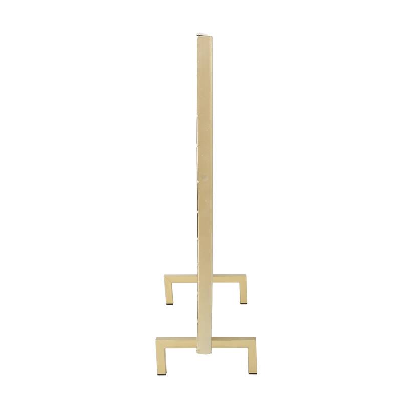 Gold Fireplace Screen, Single Panel Overlapping Circle Design, 41x31