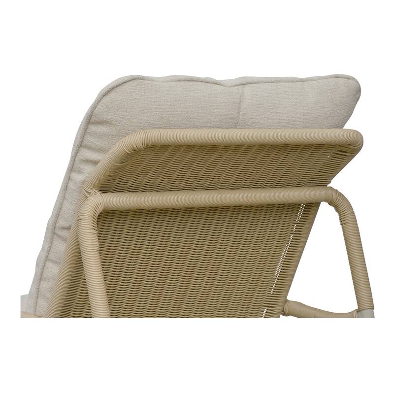 NADAAL STUDIOS Torven Outdoor Rocking Chair, Woven Synthetic Wicker, Aluminium Frame, Brown Cushion, Brown