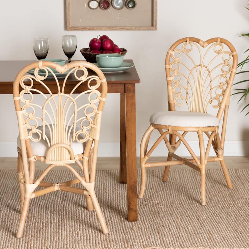 Jerica Modern Bohemian Natural Brown Rattan Dining Chair