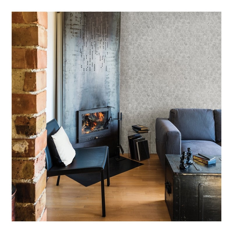 Brewster Starling Grey Honeycomb Wallpaper - 27.5 x 396 x 0.025