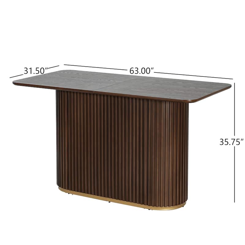 Christopher Knight Home - Arden Modern Counter Table with Tambour Pedestal Base - Walnut