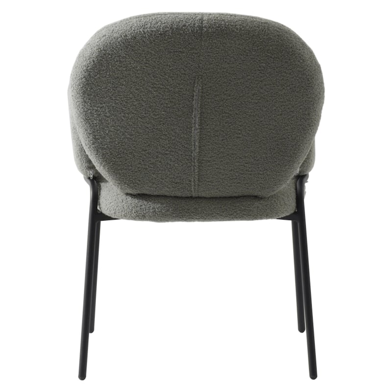 Celestial Boucle Upholstered Iron Dining Chairs Set of 2 by LeisureMod