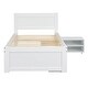 preview thumbnail 11 of 25, Twin Size Wooden Platform Bed Frame with one Storage Rack on Wheels, one Drawer & Two Shelves for Boys Girls, Noise-Free