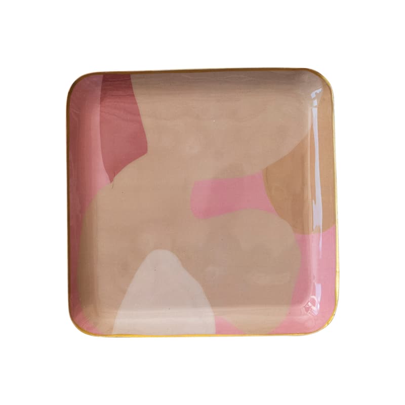 Abstract Enameled Metal Trays