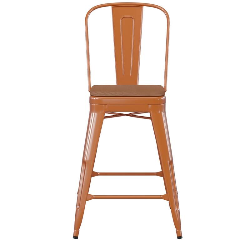 All-Weather Commercial Counter Stool with Removable Back & Poly Resin Seat