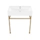 preview thumbnail 43 of 68, Claire Ceramic Console Sink White Basin Gold Legs