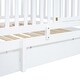 preview thumbnail 15 of 58, Twin Size Wood Daybed with Fence Guardrails and 2 Drawers, Split into Independent Floor Bed & Daybed