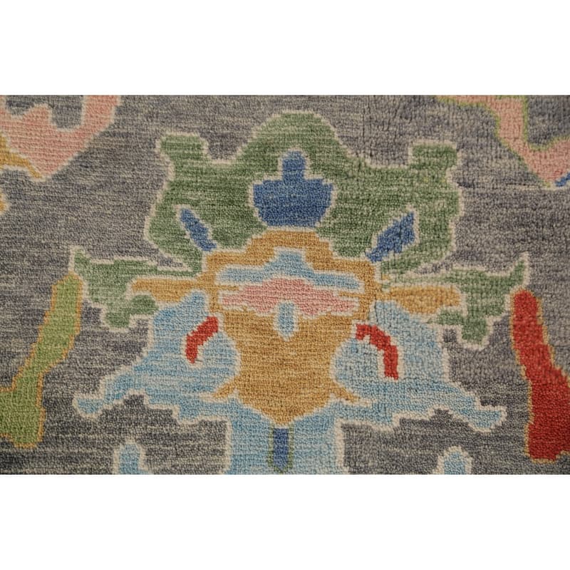 Oushak Indian Area Rug Handmade Transitional Grey Wool Carpet - 8'0"x 9'10"