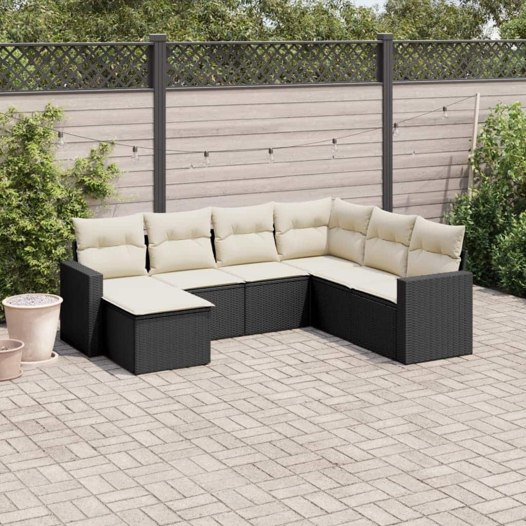 vidaXL Garden Sofa Set Black PE Rattan Large Modular Garden Sofa Set - 21.7 x 21.7 x 14.6 in (W x L x H)