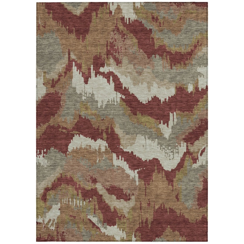 HomeRoots Abstract Transitional Rectangle Outdoor Rug