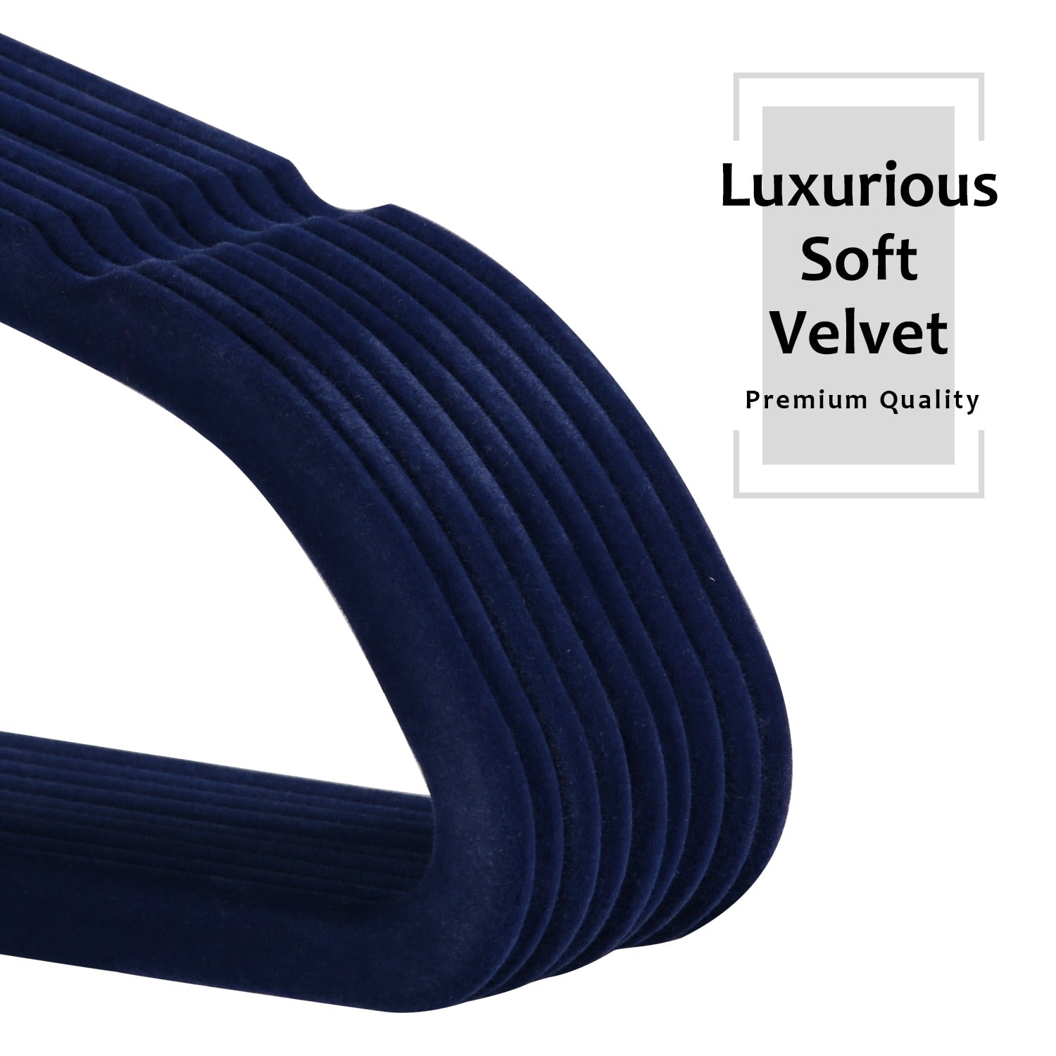 INCOTEX Navy Blue Plastic Velvet Pants Hanger Set of 5
