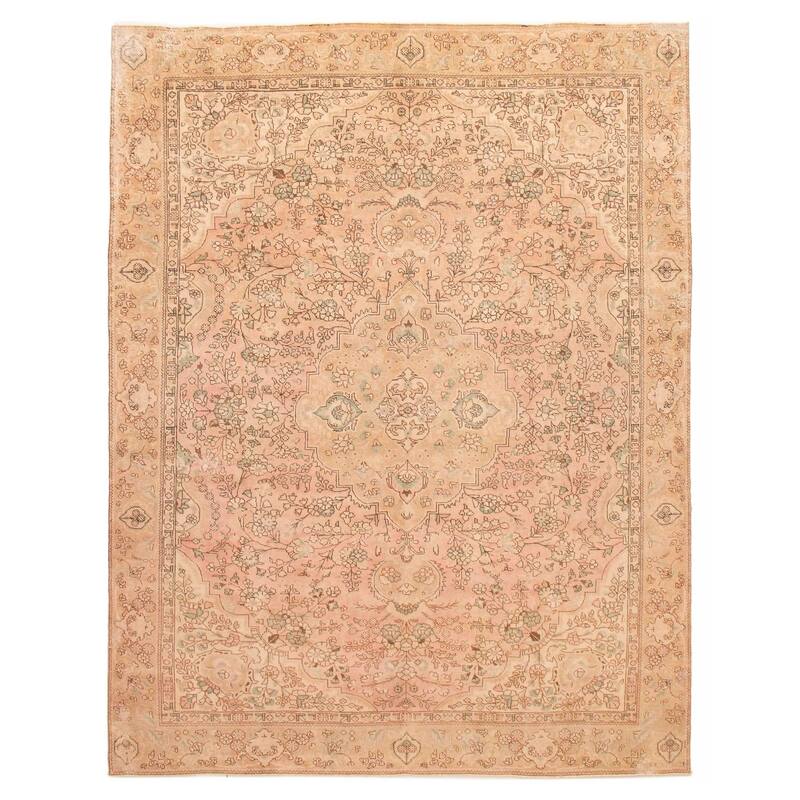 ECARPETGALLERY Hand-knotted Antalya Vintage Light Pink Wool Rug - 9'6 x 12'2 - Light Pink - 9'6 x 12'2