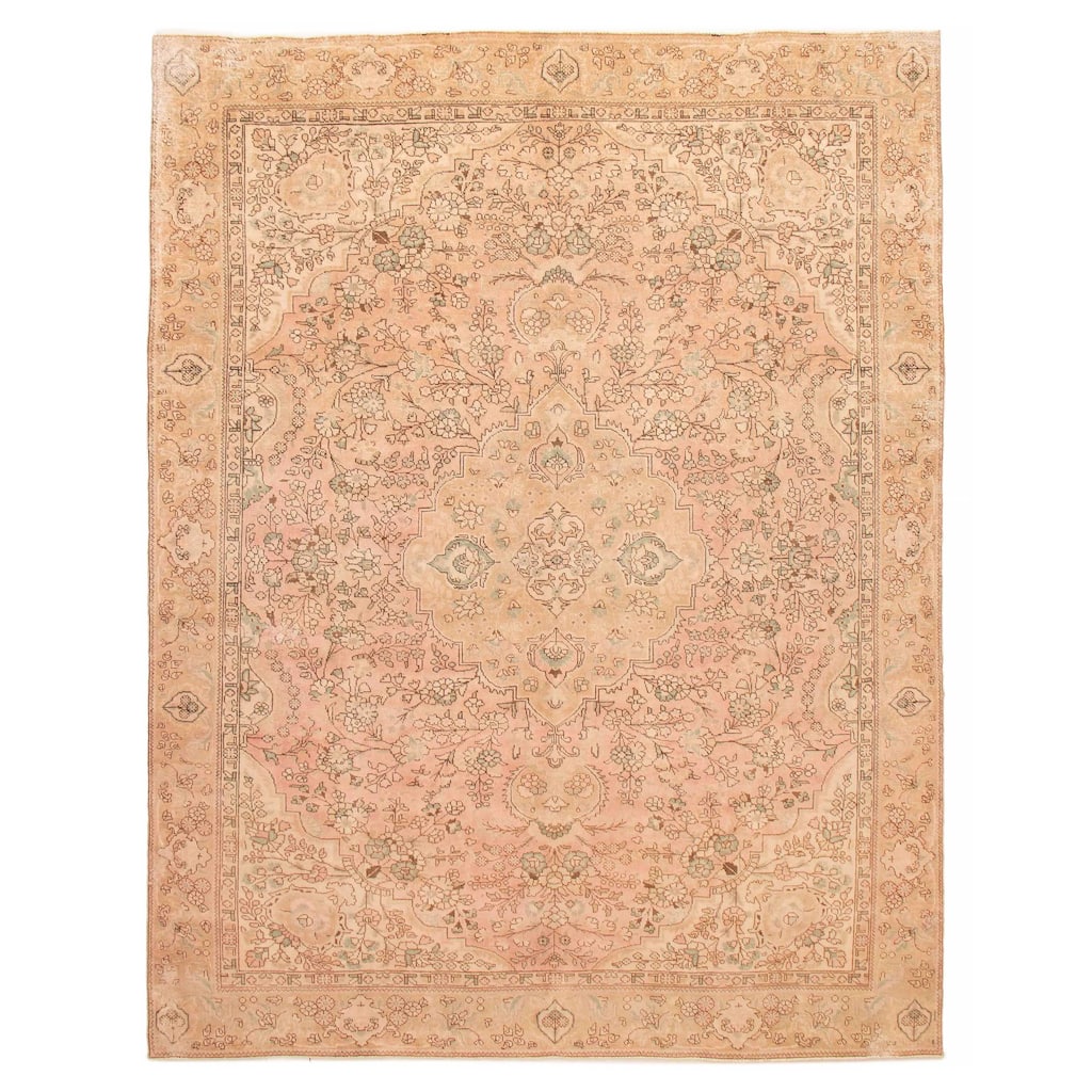 ECARPETGALLERY Hand-knotted Antalya Vintage Light Pink Wool Rug - 9'6 x 12'2