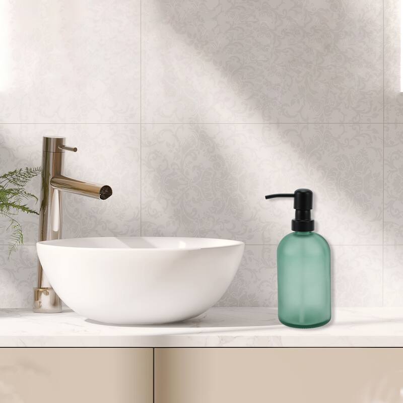 Cylindrical Simple Soap Pump Dispenser for Motel 400ml 1pc - Lake Blue Black