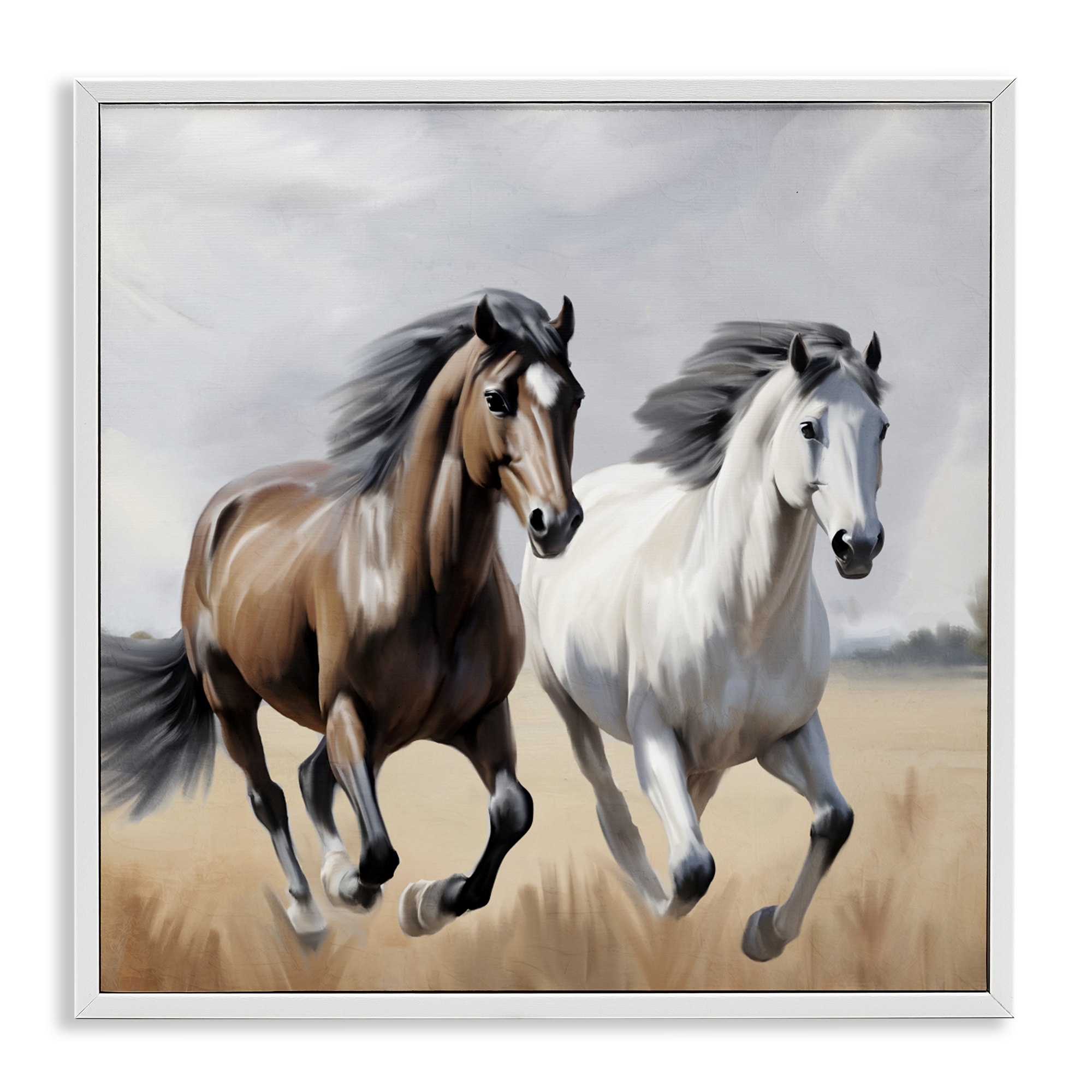 Stupell Wild Run Twin Horses Framed Giclee Art Design By Kim Allen