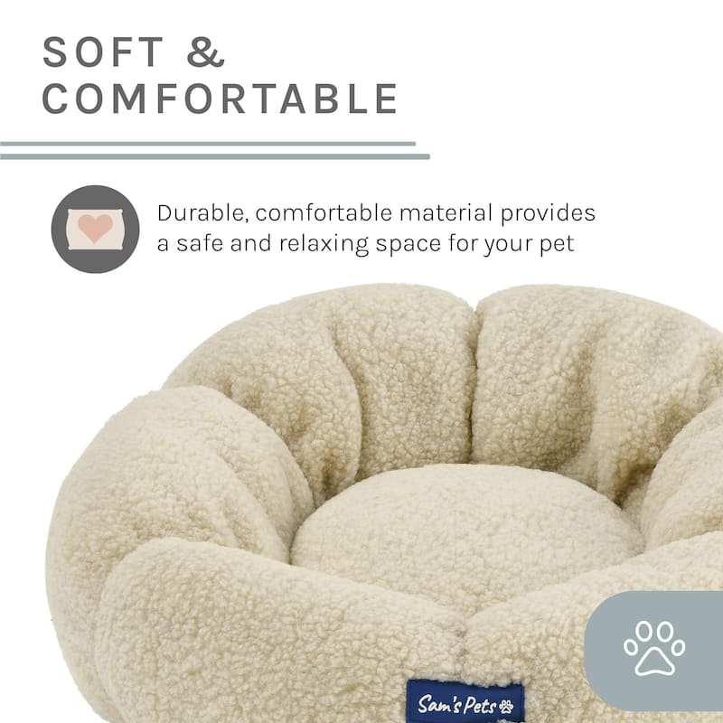 Chloe 19.68'' Cuddler Dog Bed in Beige - 19.68