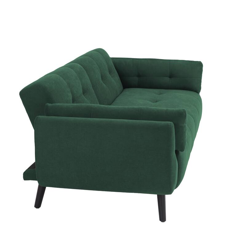 2Set Adjustable Backrest Convertible Futon Sleeper Couch