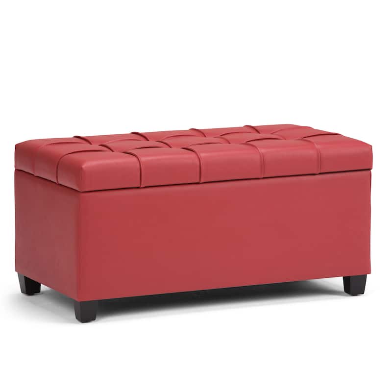 WYNDENHALL Marlowe 34 inch Wide Transitional Rectangle Storage Ottoman