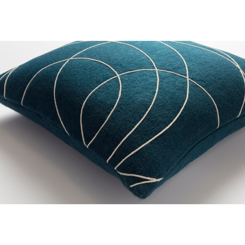 Artistic Weavers Decorative Liana Dark Blue Throw Pillow Cover (22 x 22)