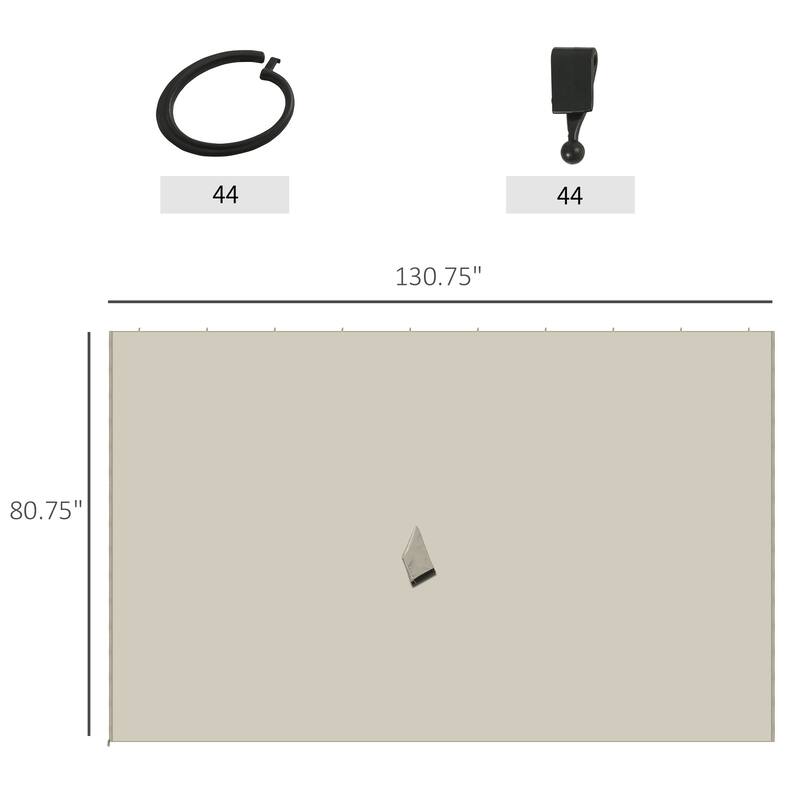 Outsunny 9.84' x 11.8' Gazebo Sidewall Set with Hooks/C-Rings