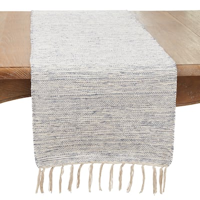 Charming Handloom Table Runner with Delicate Fringe Detail