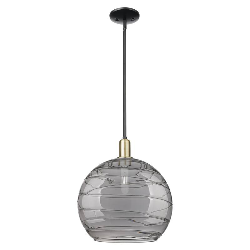 Innovations Lighting Endless Possibilities Arcadia - Athens Deco Swirl - 1 Light 14" Stem Hung Mini Pendant - Black Antique Brass