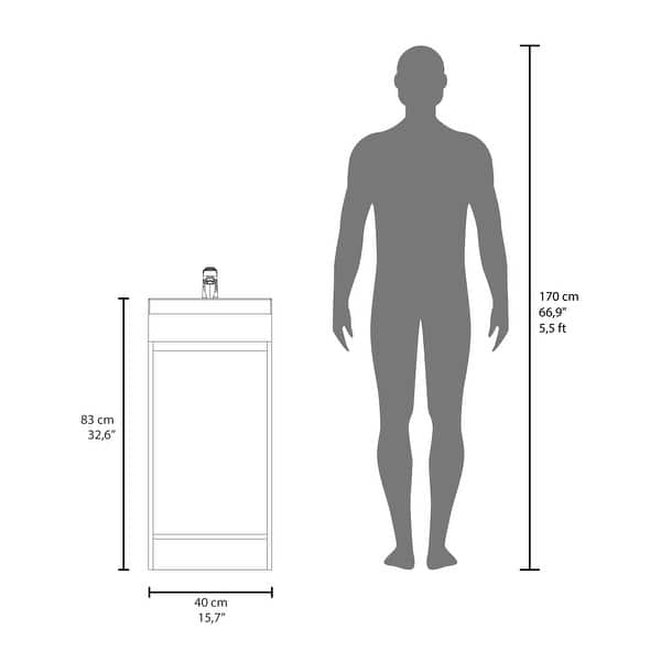 dimension image slide 0 of 3, Madrid Bathroom Vanity in melamine with 1 door