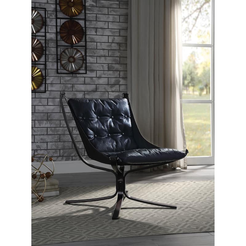 Meadowdale Button-Tufted Accent Chair with 4-Star Frame - Vintage Blue