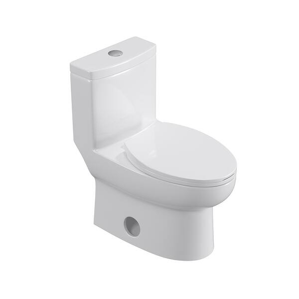 Dual Flush One Piece Toilet with Soft Closing Seat - Bed Bath & Beyond ...